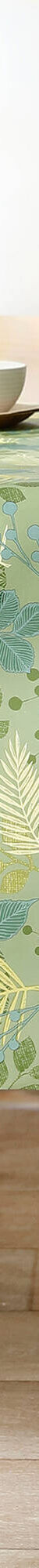 Tafellaken in toile cirée met bladerenprint (groen) Tafellaken in toile cirée met bladerenprint (groen)
